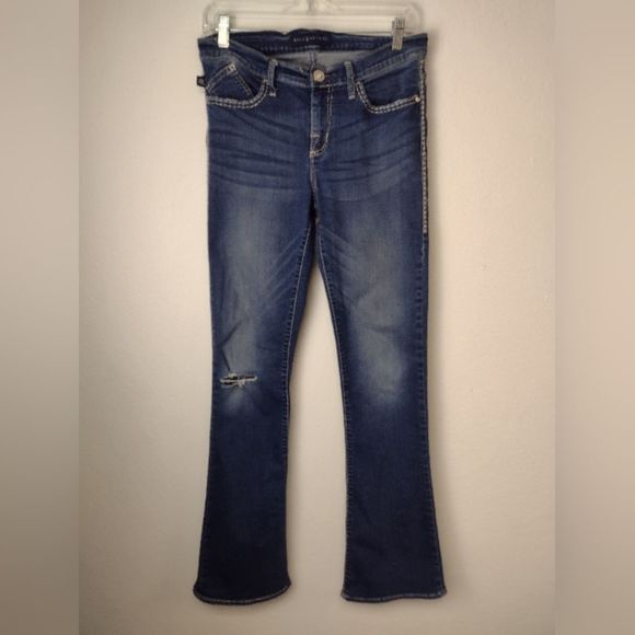 Rock & Republic. Kasandra Jeans Blue Midrise Bootcut Distressed   Sz 8. - Picture 3 of 12